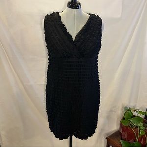 Robin Nicole woman’s women’s black, ruffled, knee length, knit dress, size 18W